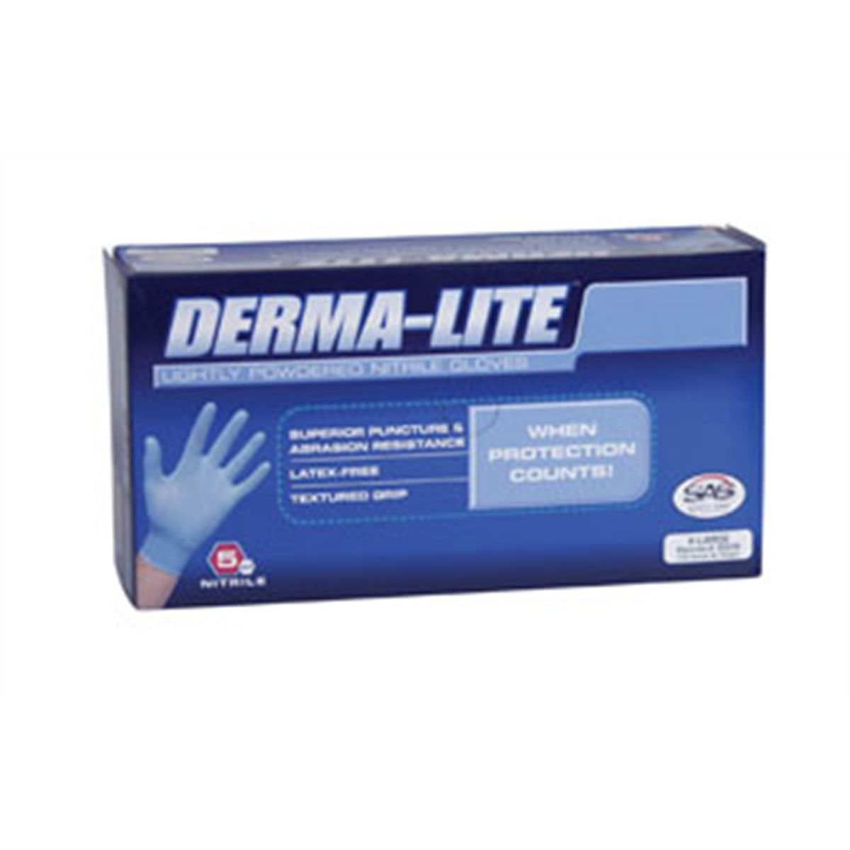 Derma-Lite Nitrile Gloves Solvent Resistant - Large