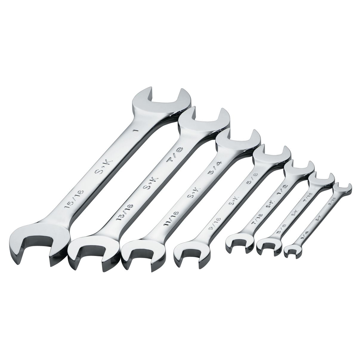 SuperKrome Fractional Open End Wrench Set - 7 Piece
