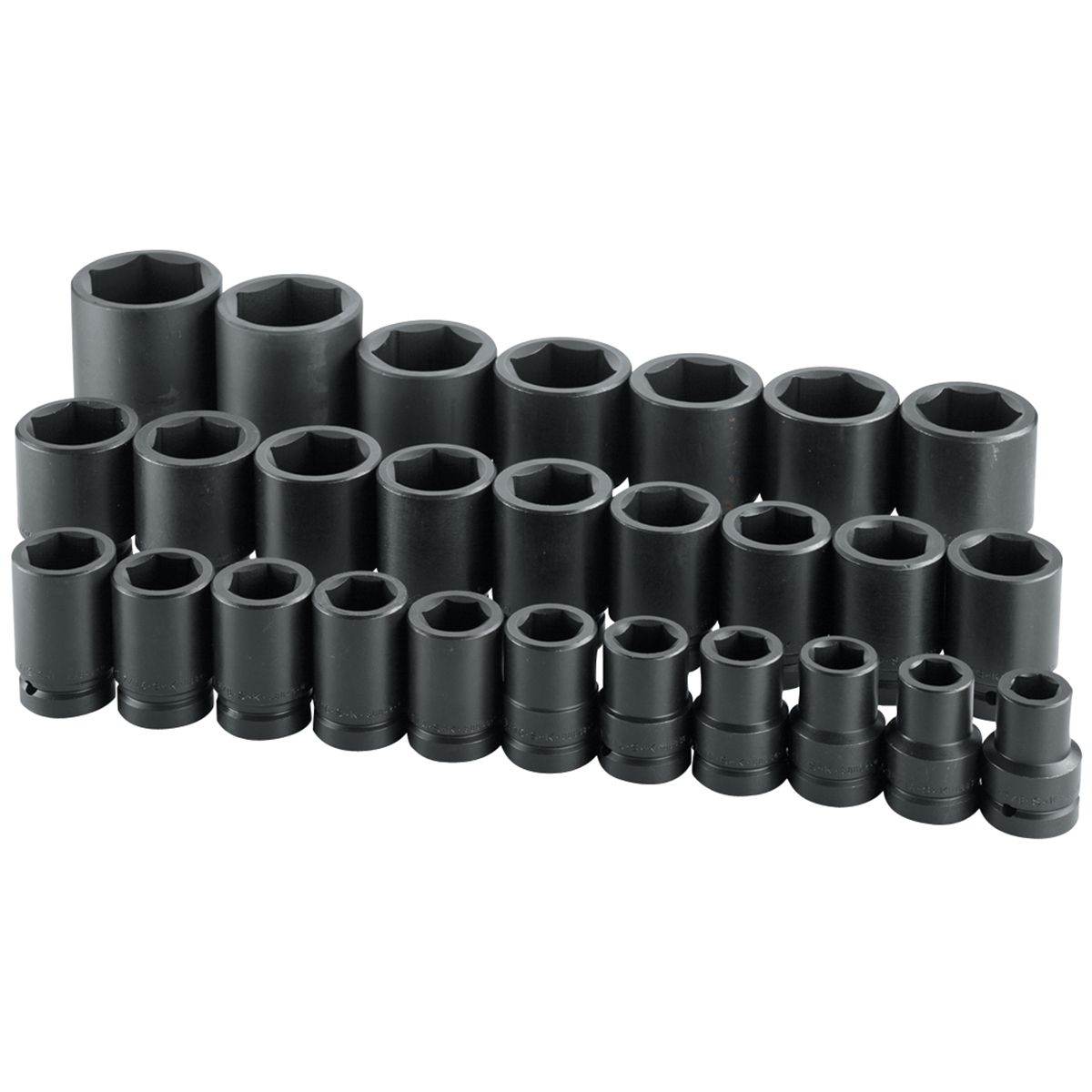 1 Inch Drive 6 Pt Deep Fractional SAE Impact Socket Set 27 Pc