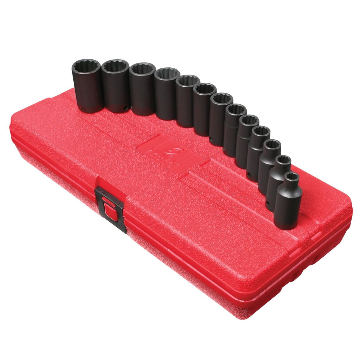 3/8 Inch Drive 12 Pt Metric Semi-Deep Impact Socket Set 13 Pc