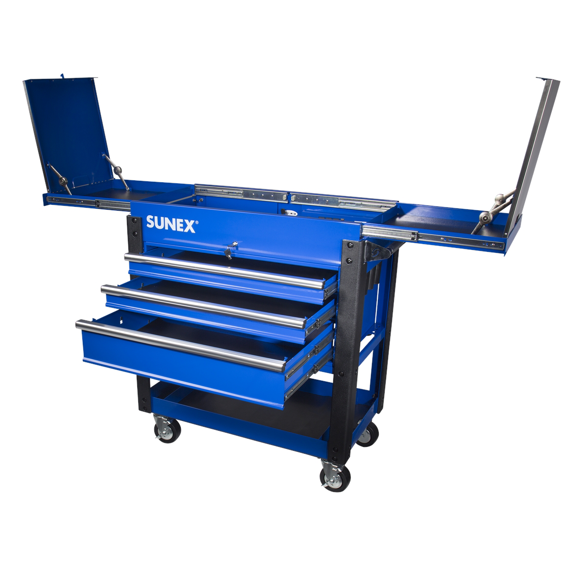 3 Drawer Slide Top Utility Cart w/ Power - Blue