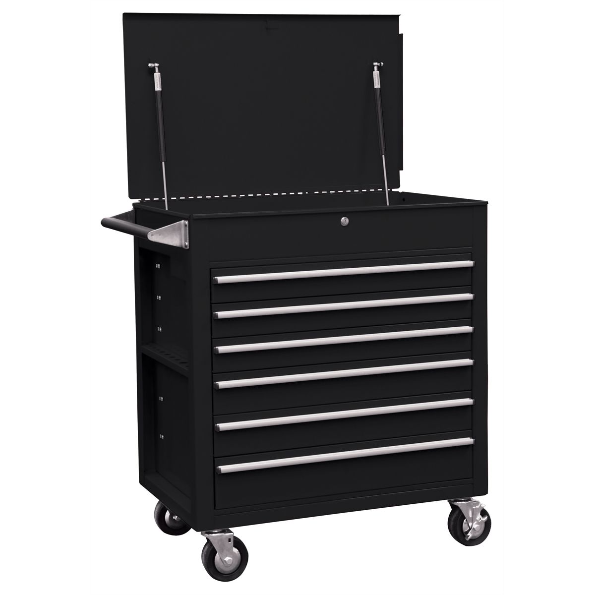 Premium Full Drawer Service Cart - Matte Black