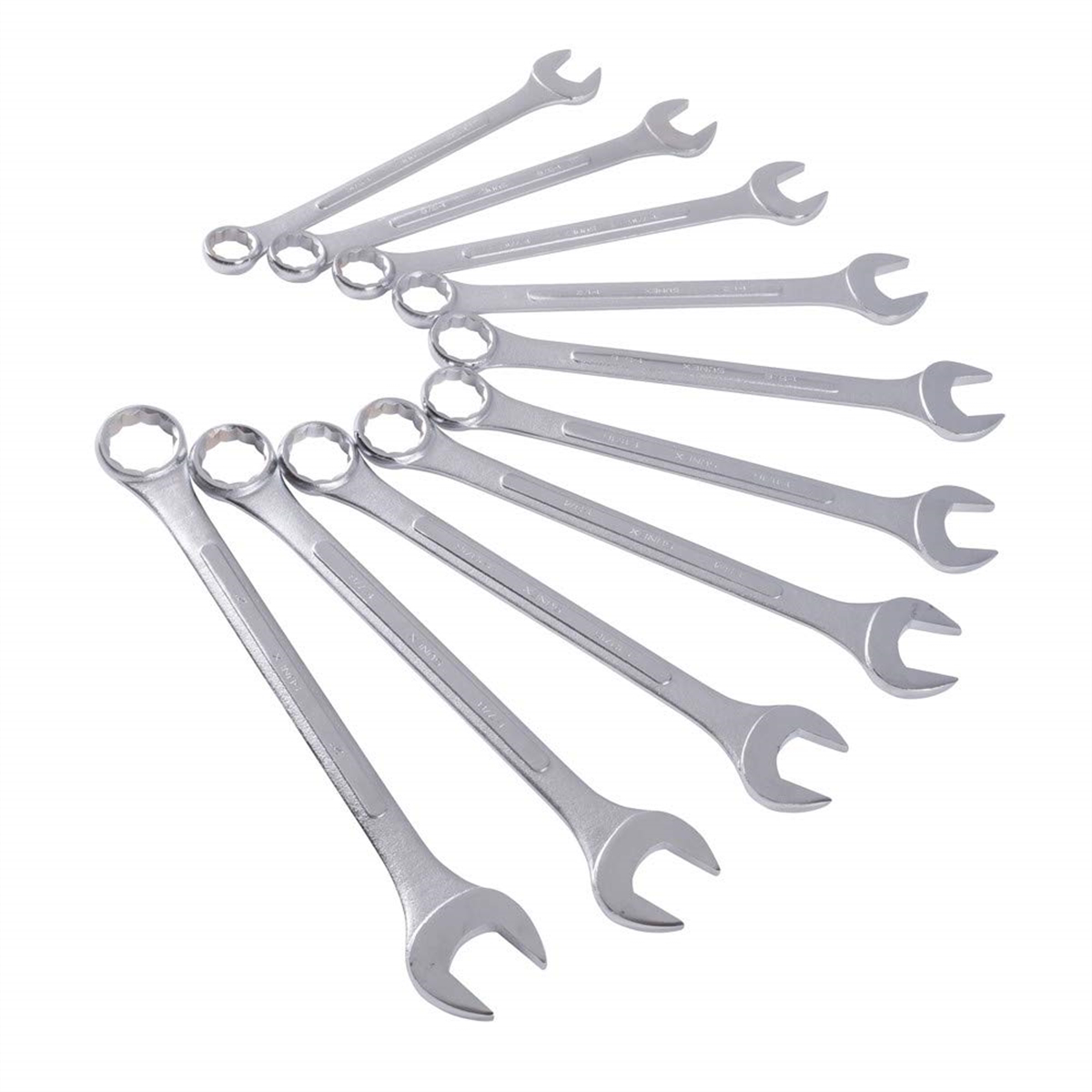 10 PIECE SAE RAISED PANEL JUMBO COMBINATION WRENCH SET