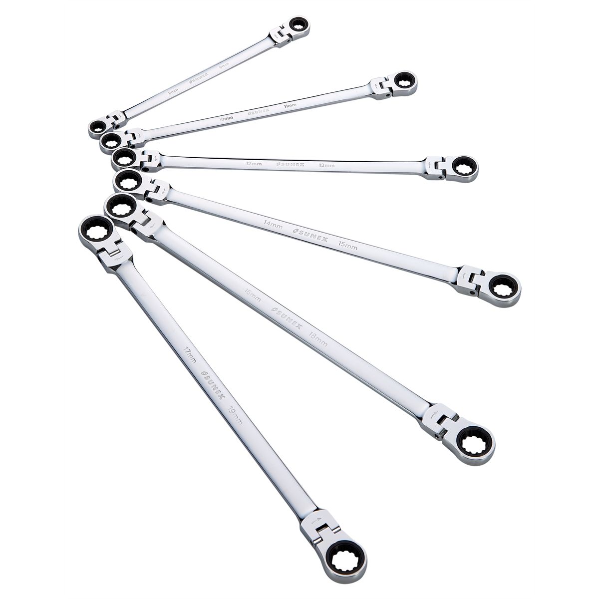 6pc Extra Long Double Box Ratcheting Wrench Set