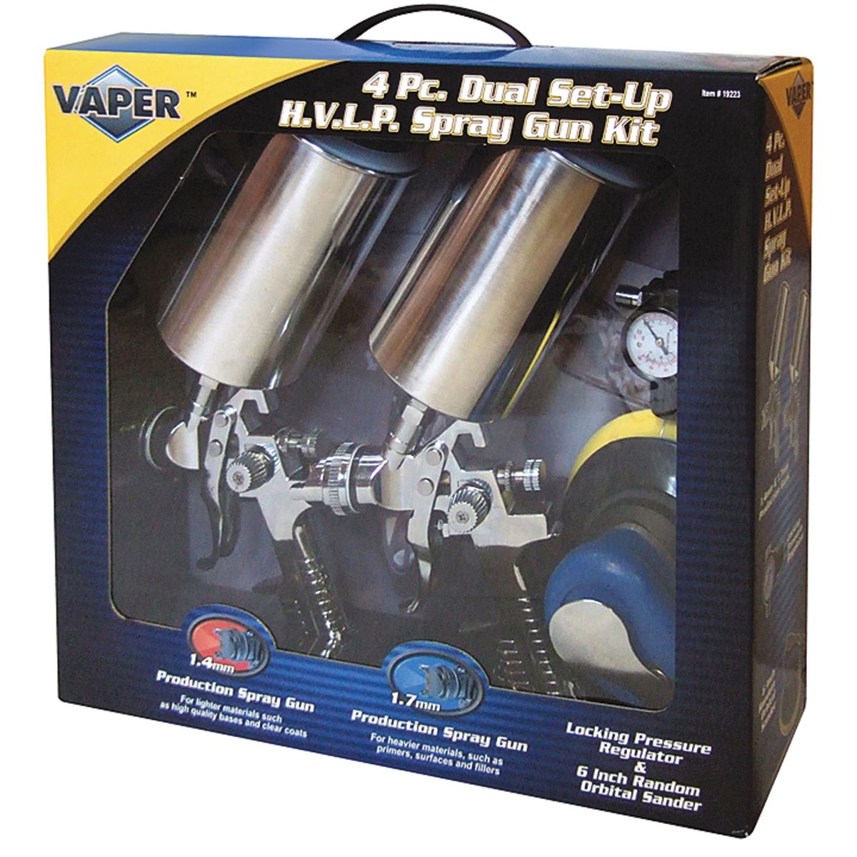 HVLP Dual Set-Up Spray Gun Kit - 4-Pc