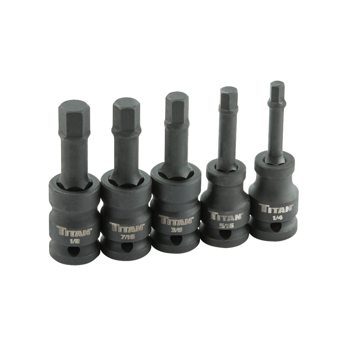 5PC 1/2"DR SAE HEX IMP BIT