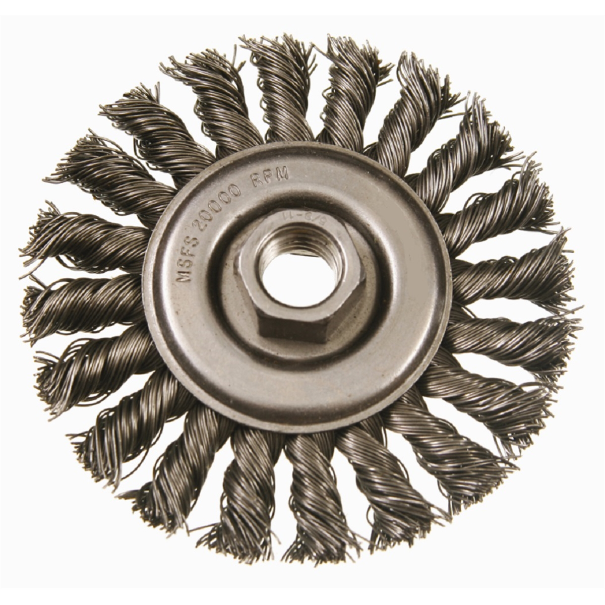 6IN STANDARD TWIST WIRE WHEEL, .023 5/8"-11 AH