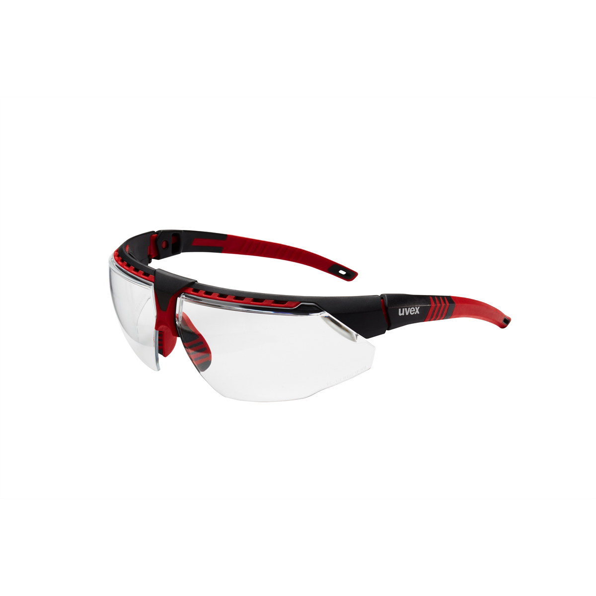 UVEX AVATAR GLASSES BLK/RED, CLEAR HSAF