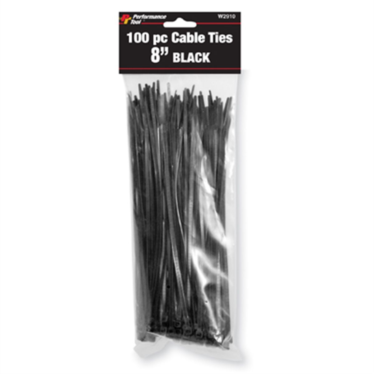 100 Pc 8" Cable Tie Set Black