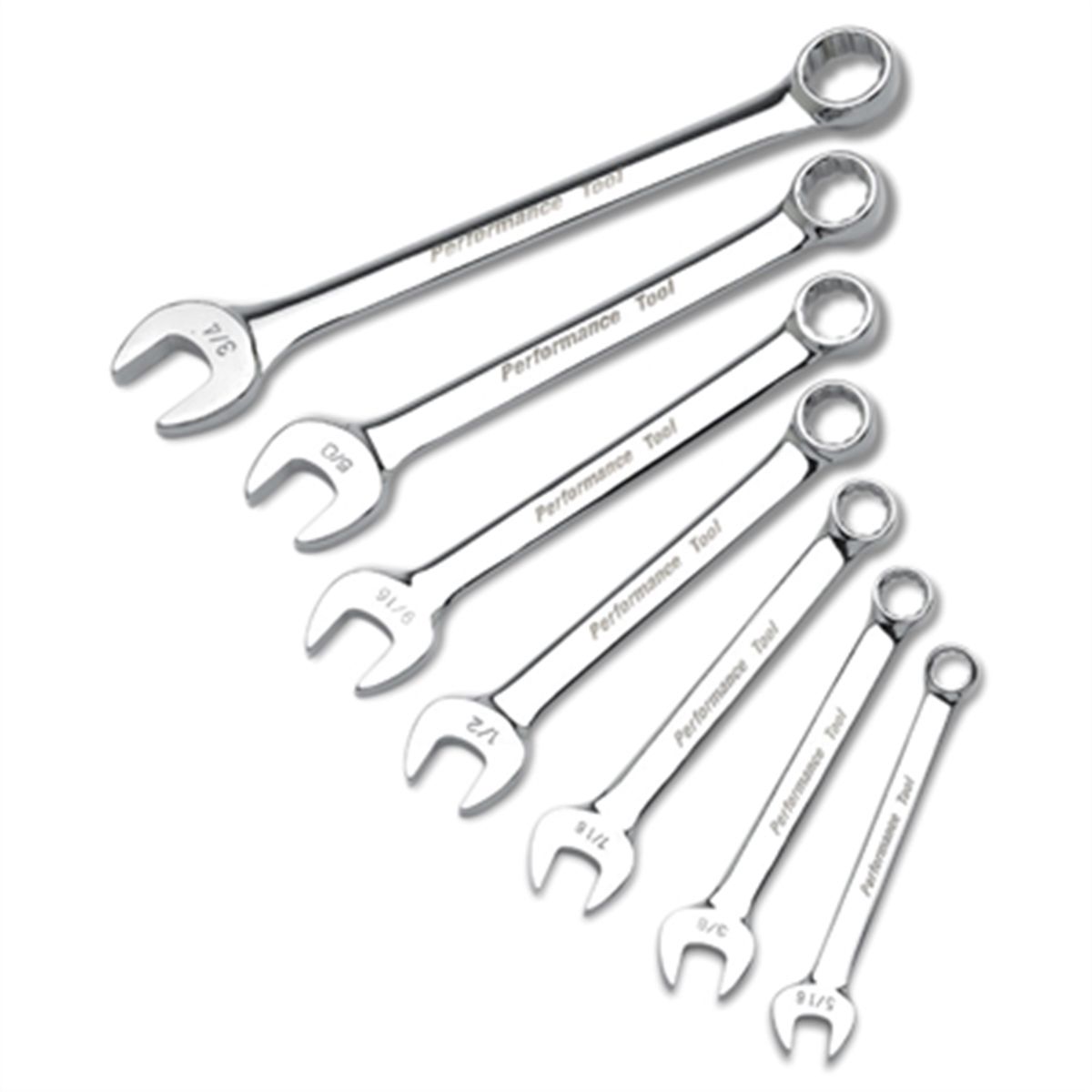 7 Pc SAE Polish Cmb Wrench Set