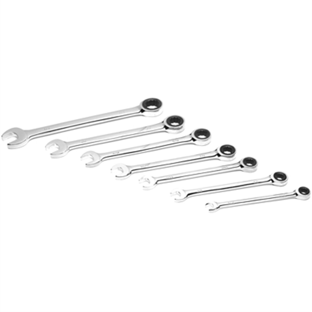 7 Pc SAE Ratcheting Wrench Set