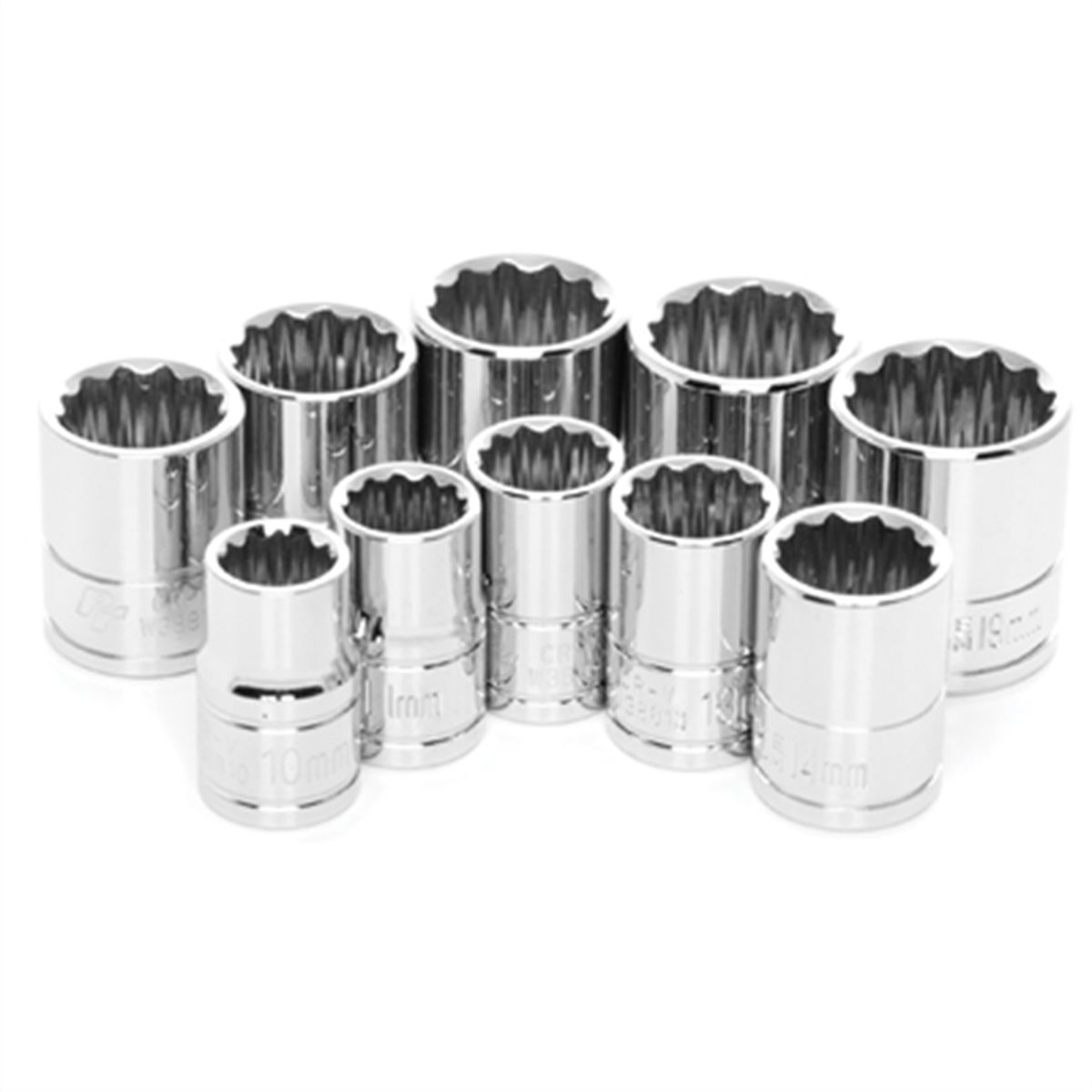 10 Pc 3/8'' Dr 12pt MM Skt Set