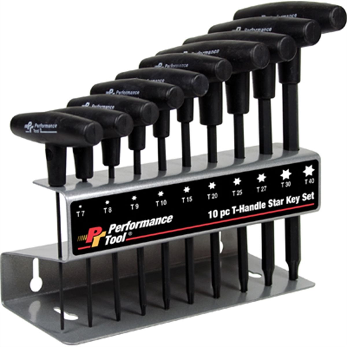 Wilmar - Performance Tool | W80276 | 10 pc T-Handle Torx Set - Durable Steel with Grip