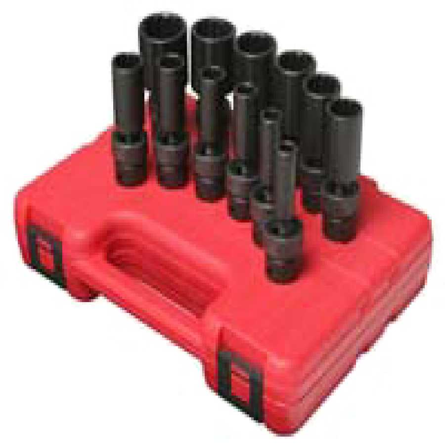 3/8 In Dr 12Pc Deep SAE Socket Set