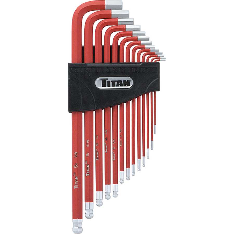 Extra Long Arm Ball End Hex Key Set - SAE - 13-Pc