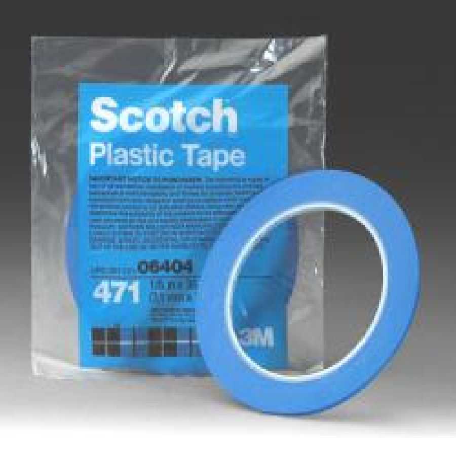 Scotch Plastic Tape 471 Blue - 1/8 In x 36 Yds