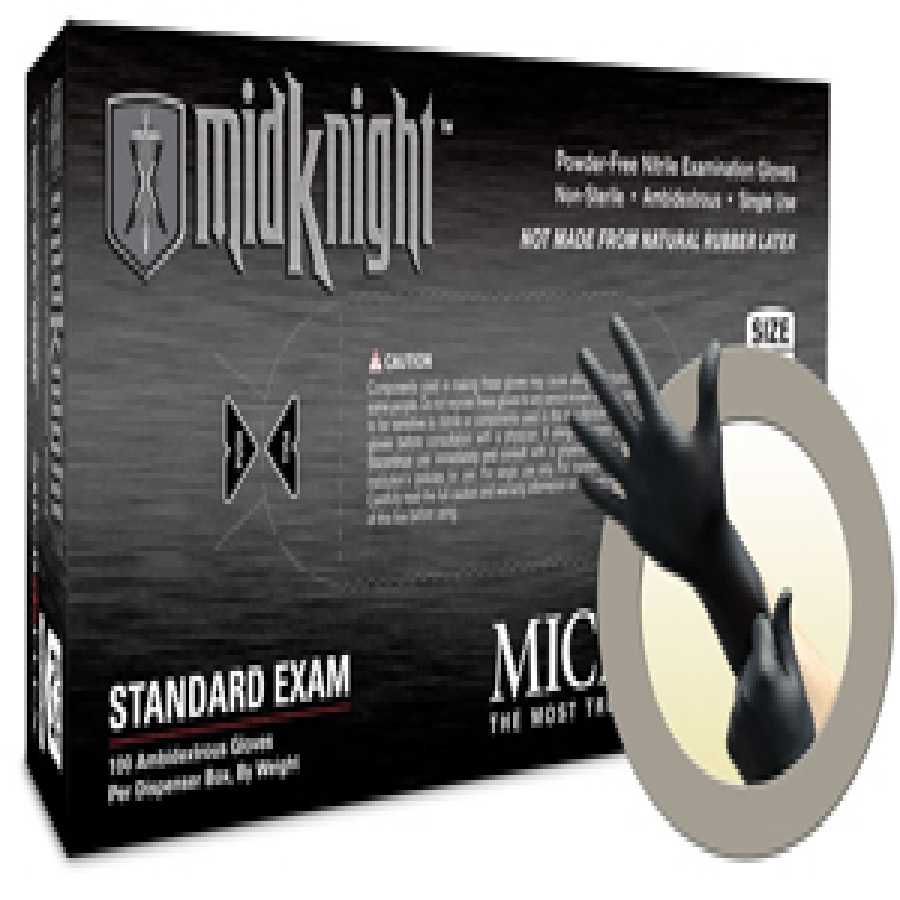 MidKnight Black Powder-Free Nitrile Examination Gloves - XL