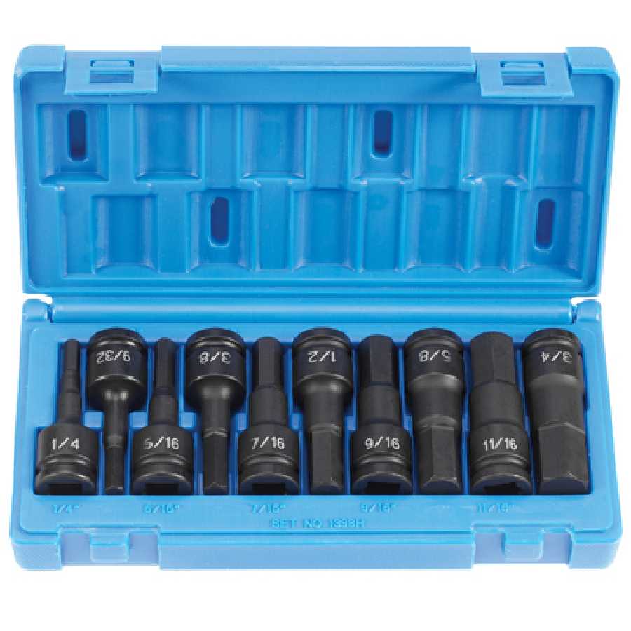 1/2 In Dr Impact Hex Driver Set - 10-Pc