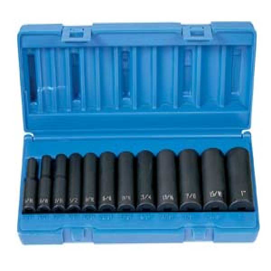 3/8'' Drive Deep Length Fractional Set - 12-Pc