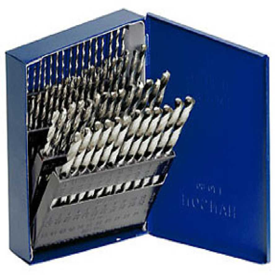 disc. HSS Wire Gauge Straight Shank Jobbers Length Drill Bit Set