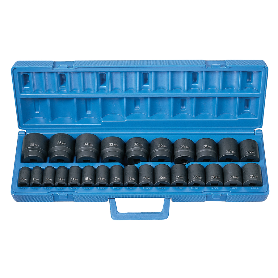 26 Piece 1/2" Drive Metric Master Impact Socket Set