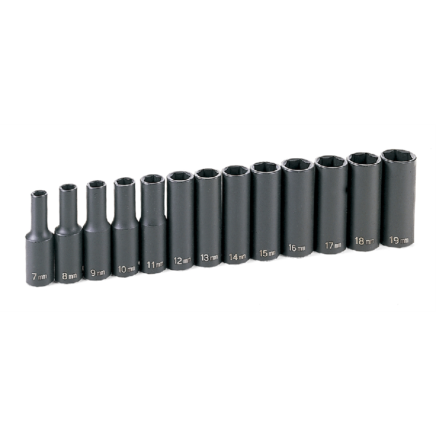 13 Piece 3/8" Drive Deep Metric Impact Socket Set