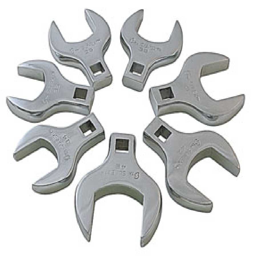 1/2 In Drive Metric Crowfoot Wrench Set - 7-Pc