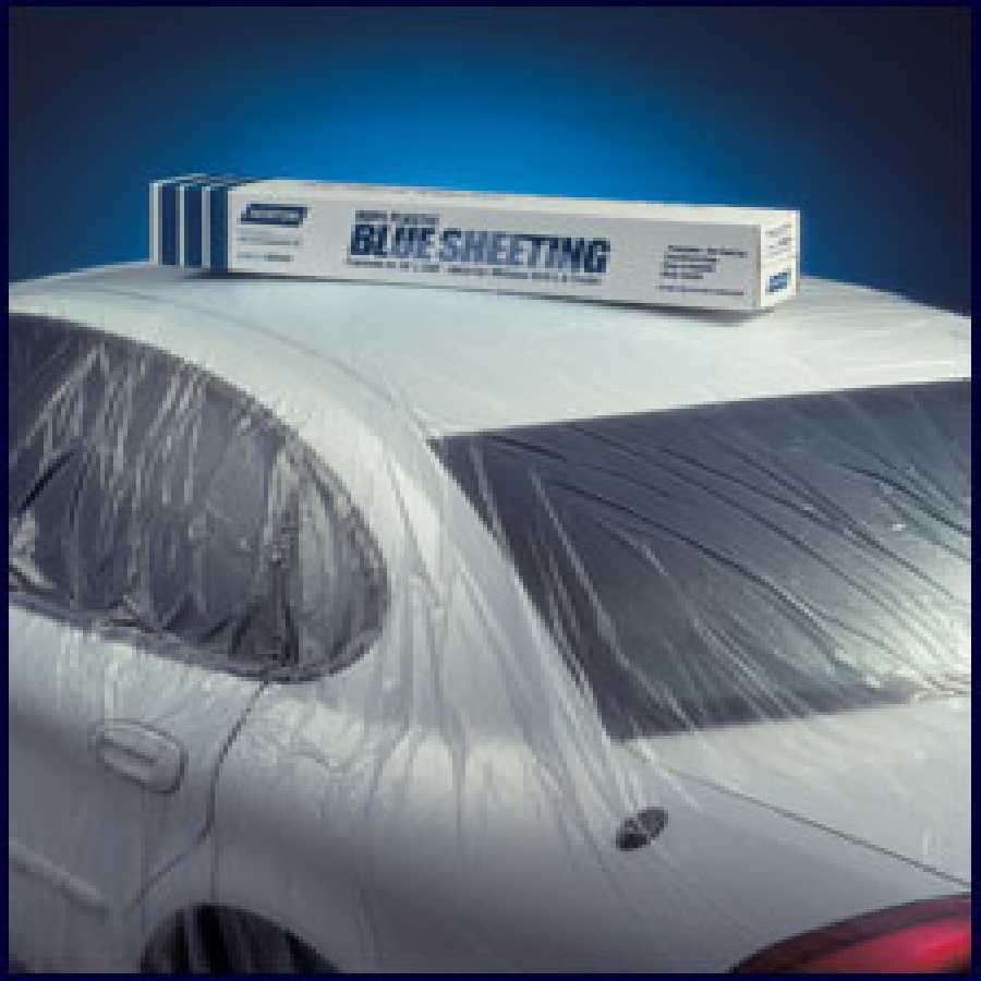 16'x350' Blue Plastic Masking Sheeting paintable