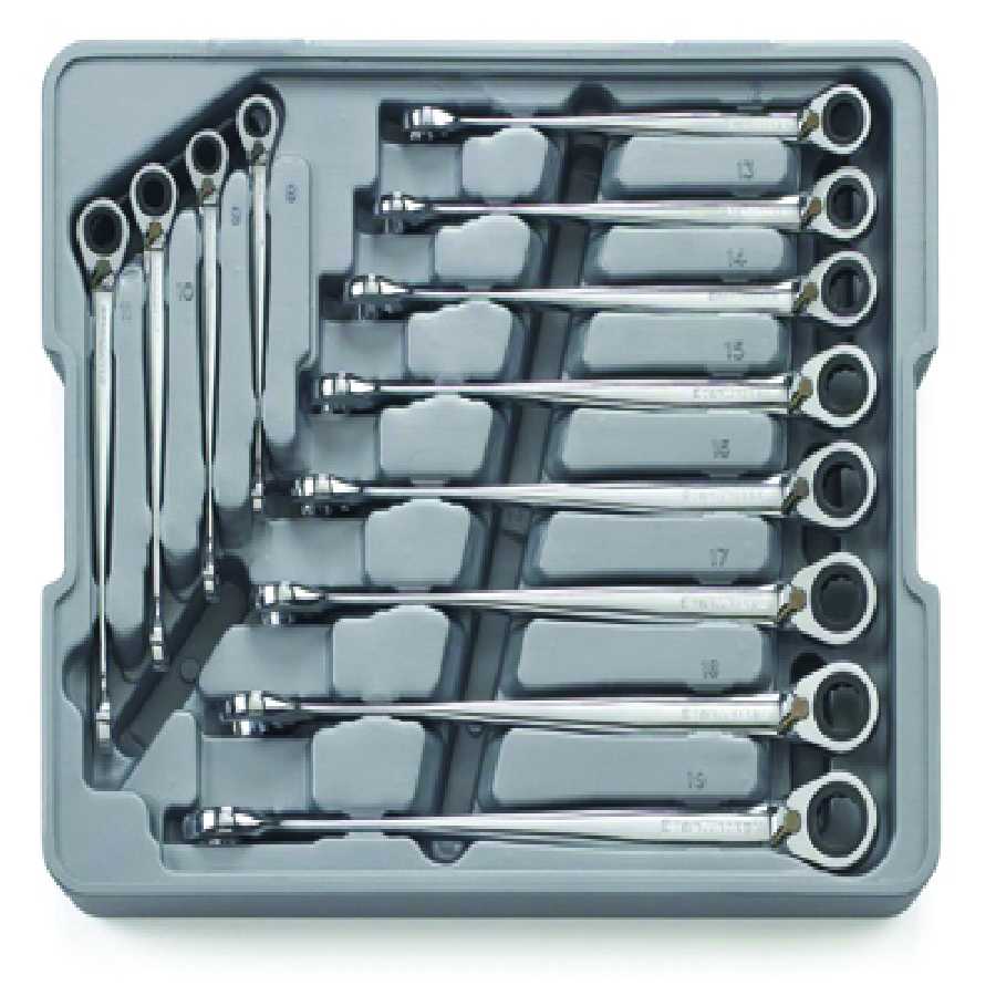 X-Beam Reversible Metric Combination Ratcheting Wrench Set - 12-