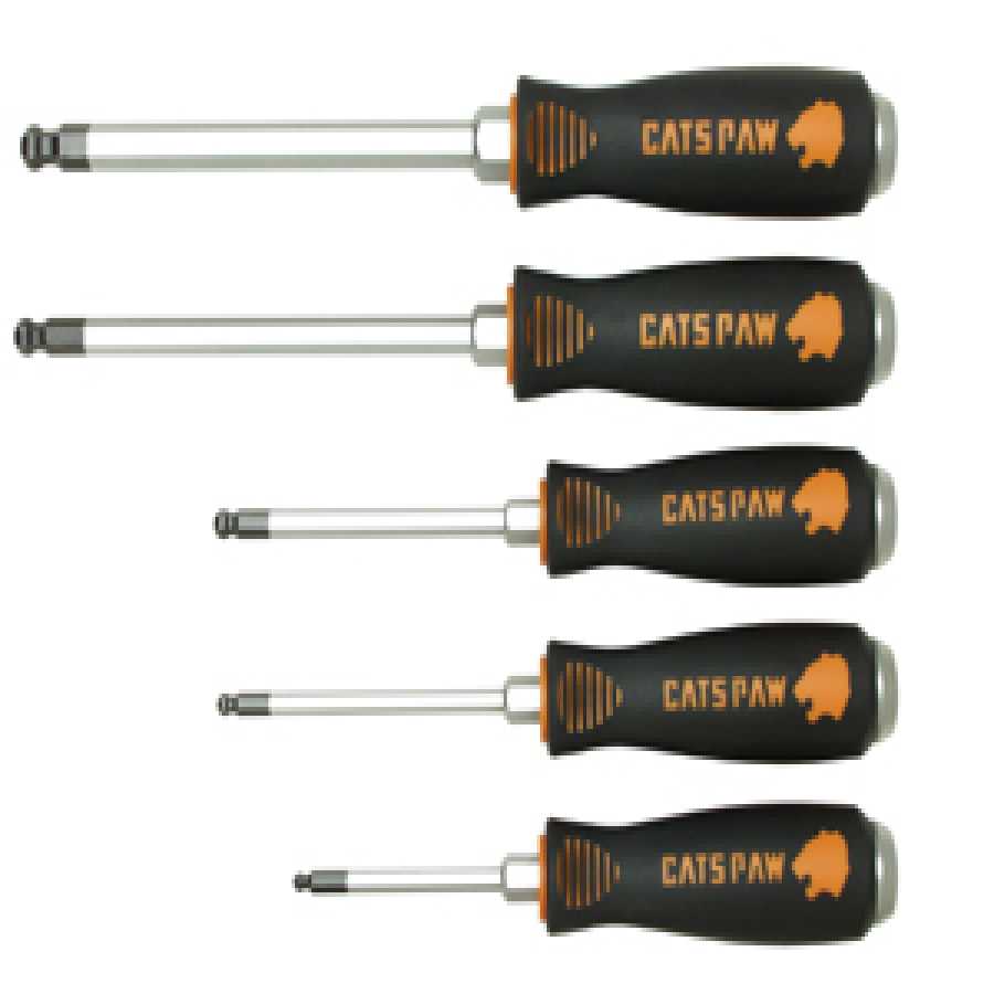 SAE Ball End Hex Driver Set - 5-Pc