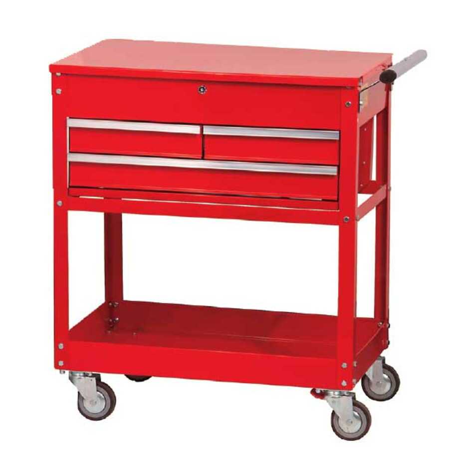 3 Drawer 34 In Service Cart - Red