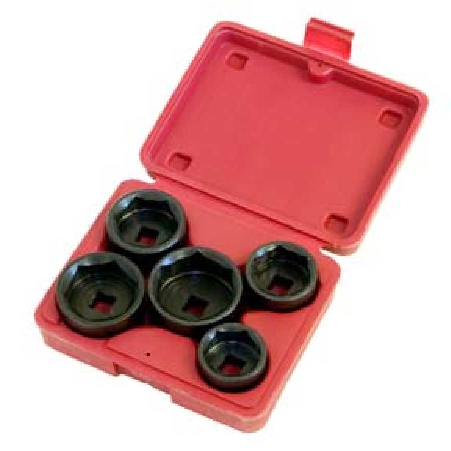 3/8 In Dr End Cap Oil/Fuel Filter Socket Set - 5-Pc