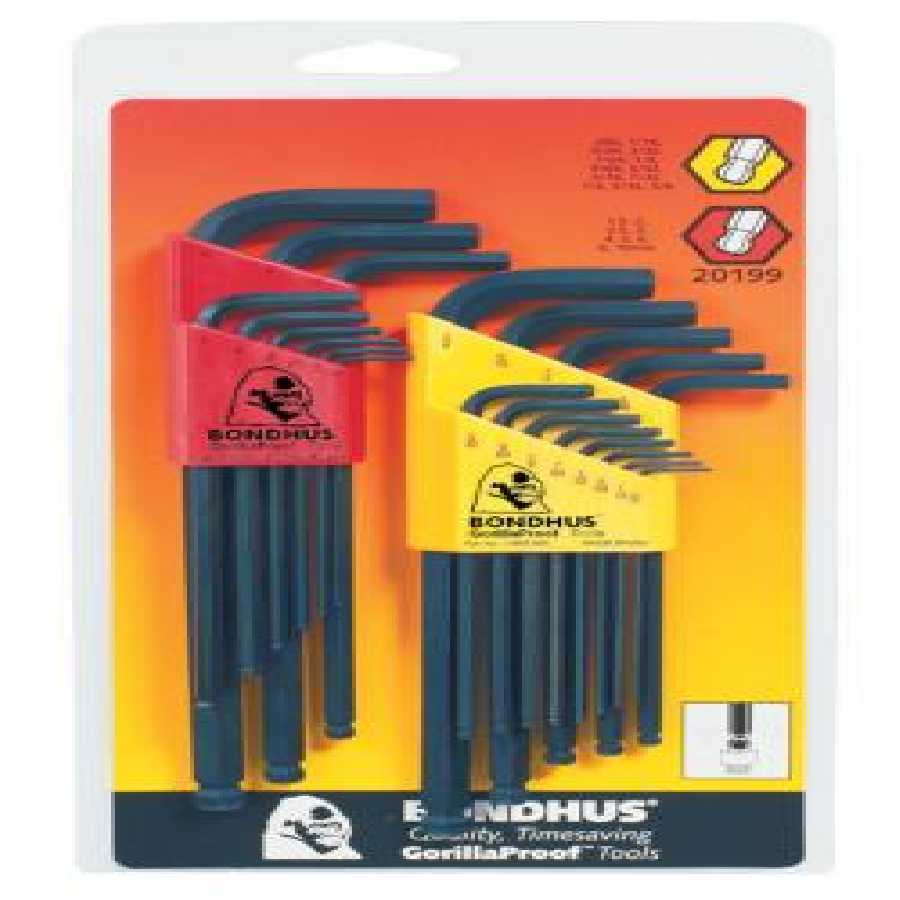 Inch/Metric Ballpoint L-Wrench Double Pack - 22-Pc