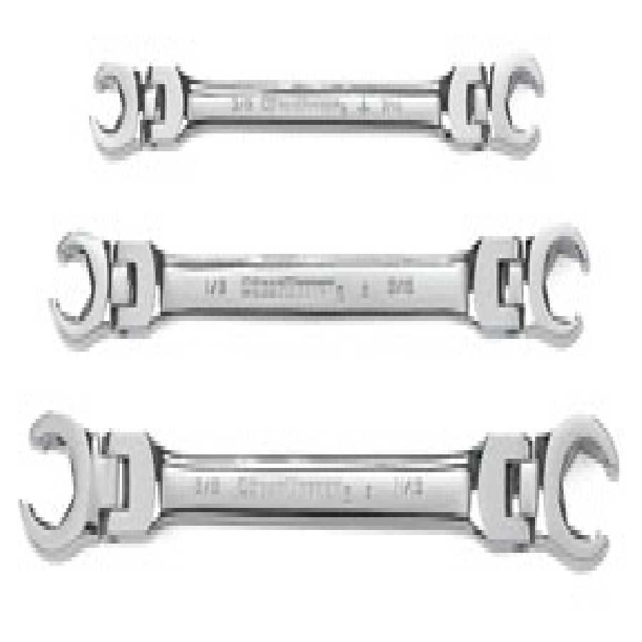 SAE Flex Flare Nut Wrench Set - 3-Pc