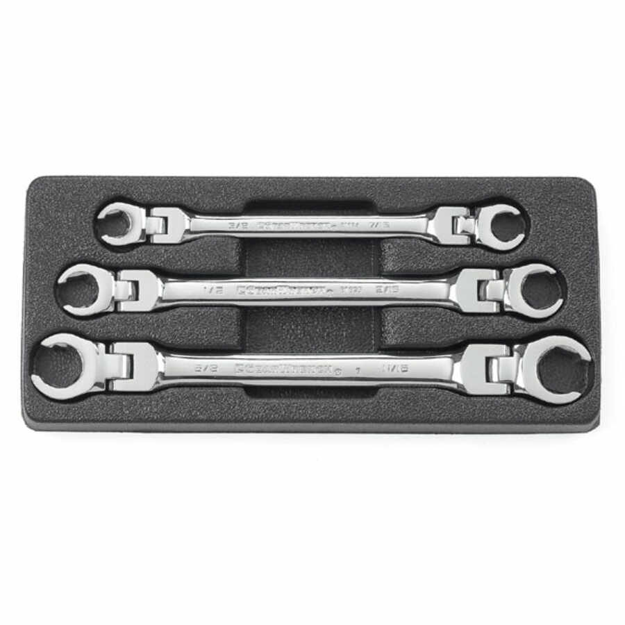 SAE Flex Flare Nut Wrench Set - 3-Pc