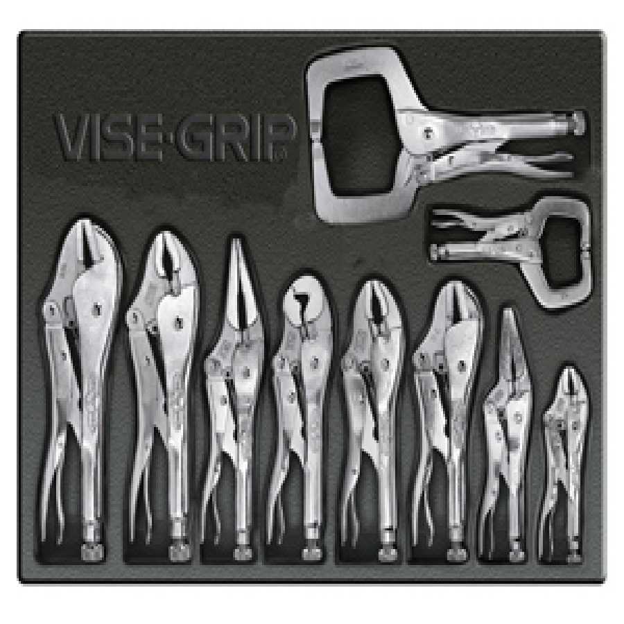 Locking Pliers Set in Tray 10 Pc