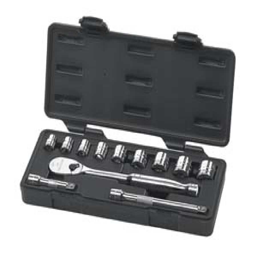 3/8 In Dr 6-Pt Socket Set - 12-Pc