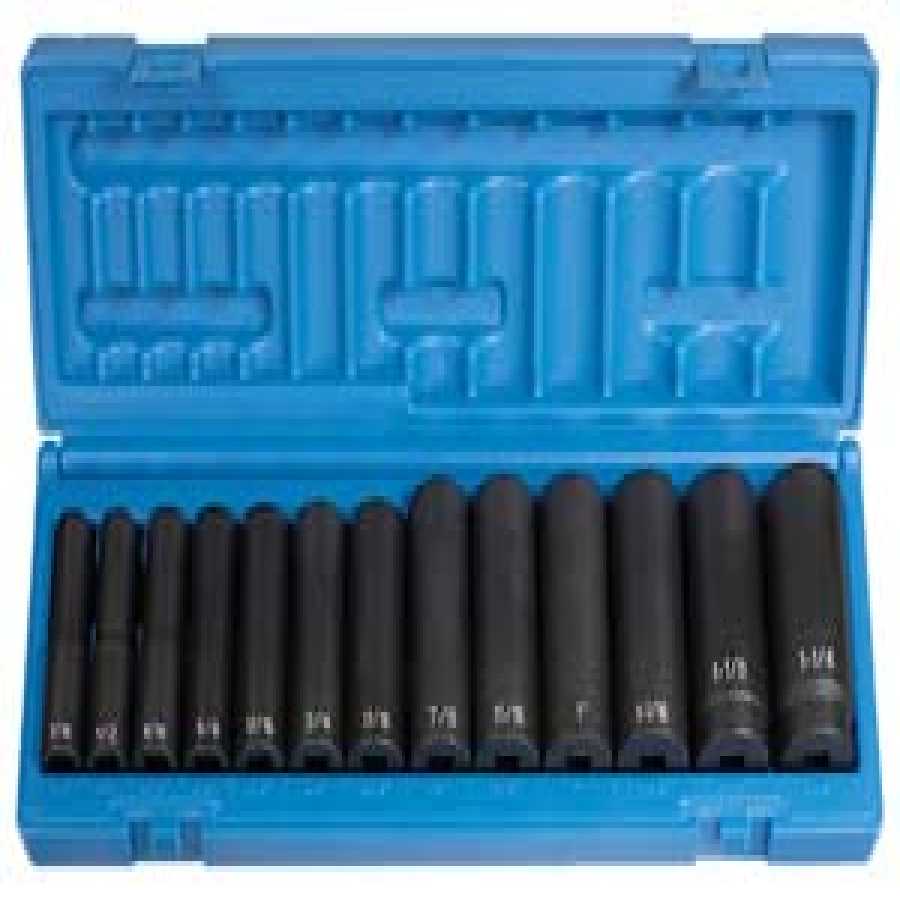 1/2 In Dr Deep Fractional Impact Socket Set - 13-Pc