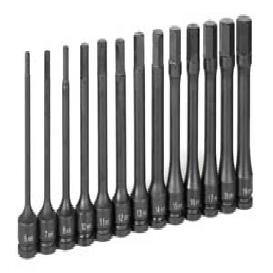 1/2 In Dr Metric Hex Driver Set 6 In Length - 13-Pc