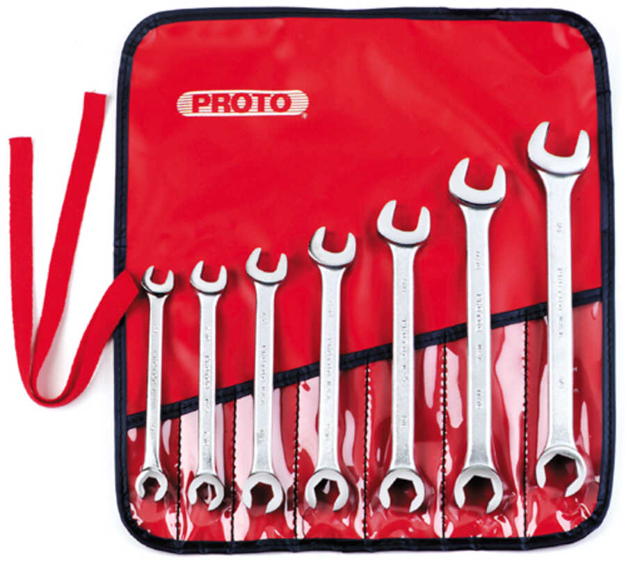 7-Piece 6-Point Flare Nut Combination Wrench Set