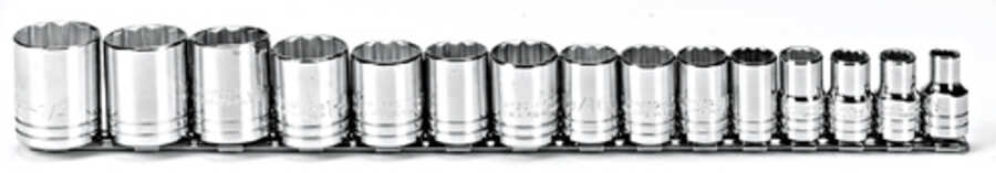 1/2 Inch Drive 12 Pt Socket Set 15 Pc