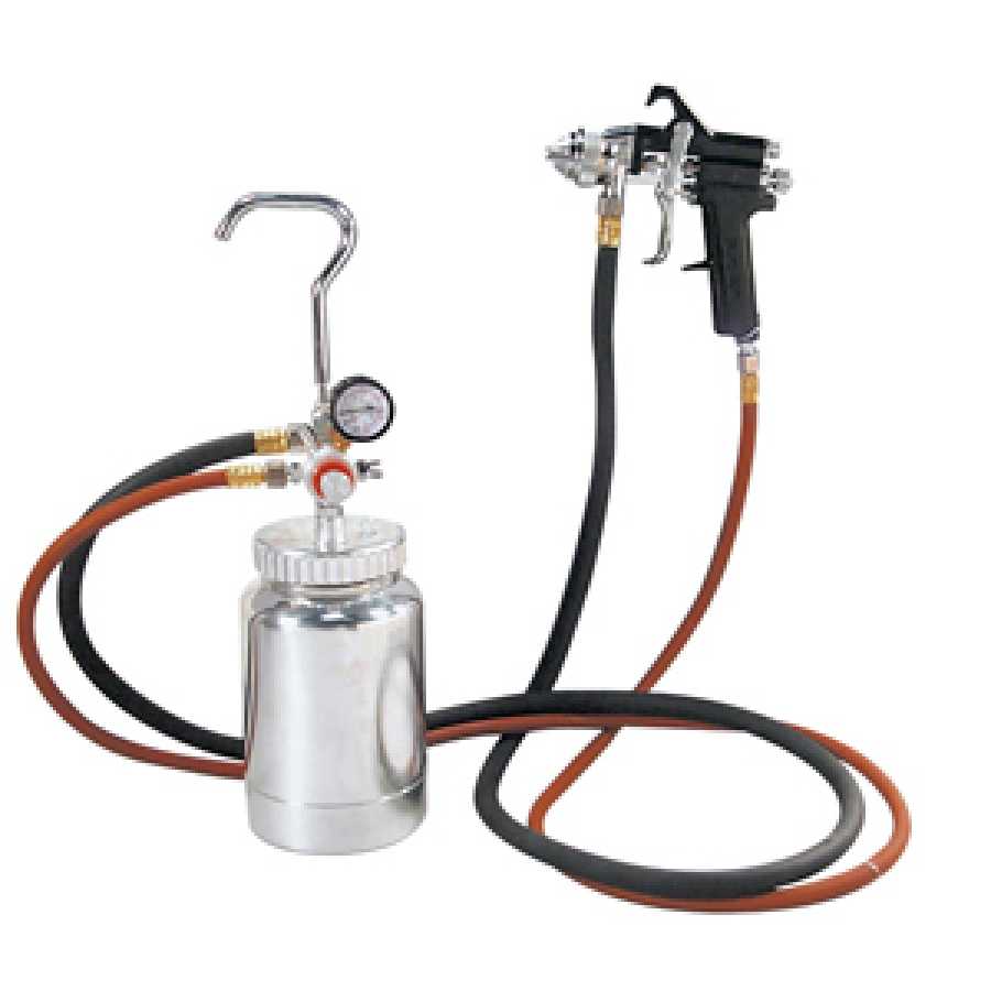 2 Quart Pressure Pot with Gun and Hose - Black Handle - 1.2mm No