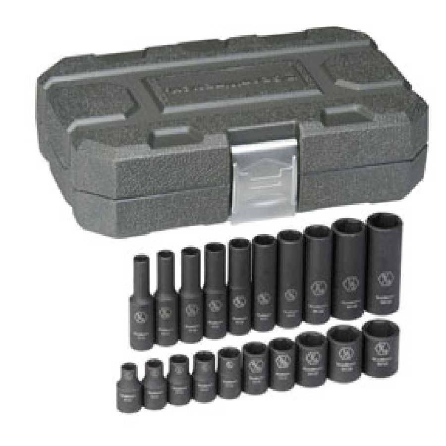 20 Pc. Impact SAE Standard & Deep Socket Set 1/4\" DRIVE