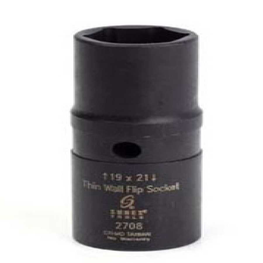 1/2\" Drive 19mm & 21mm Thin Wall Flip Deep Impact Socket