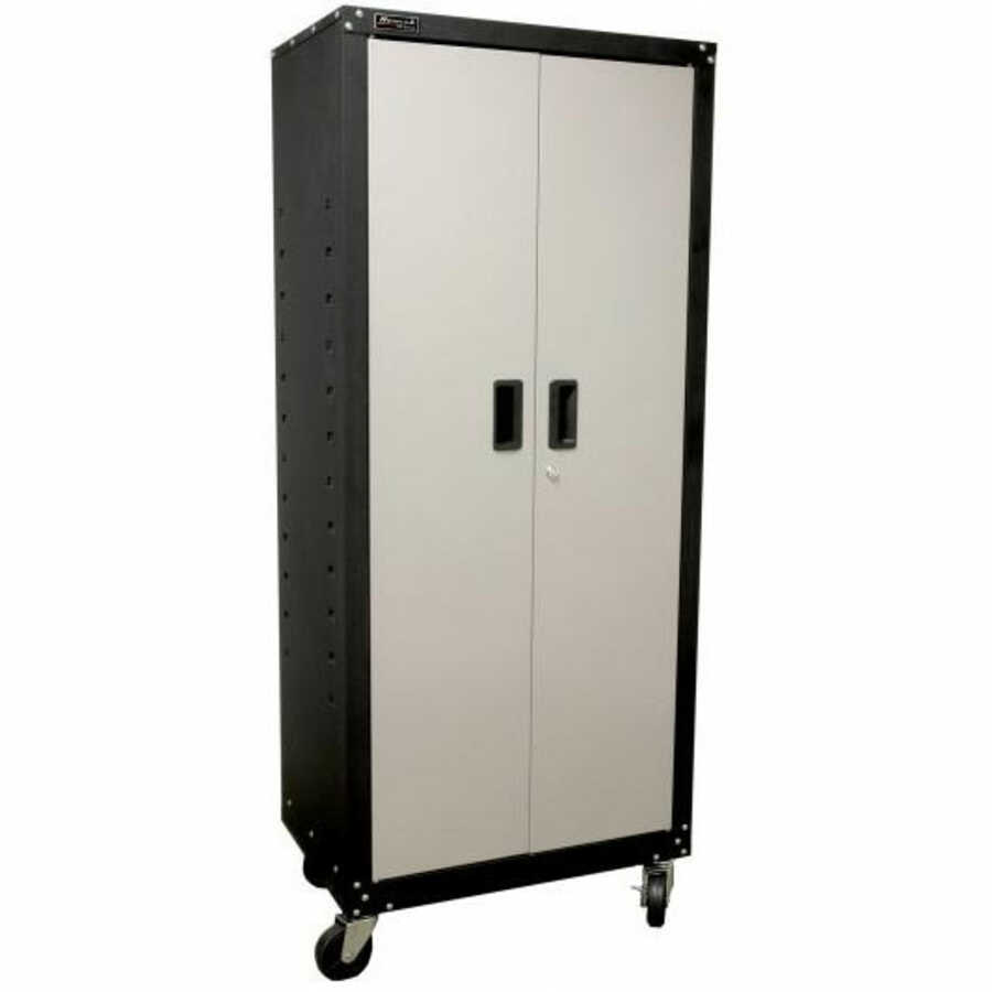 2 Door Tall Mobile Cabinet with 4 Shelves