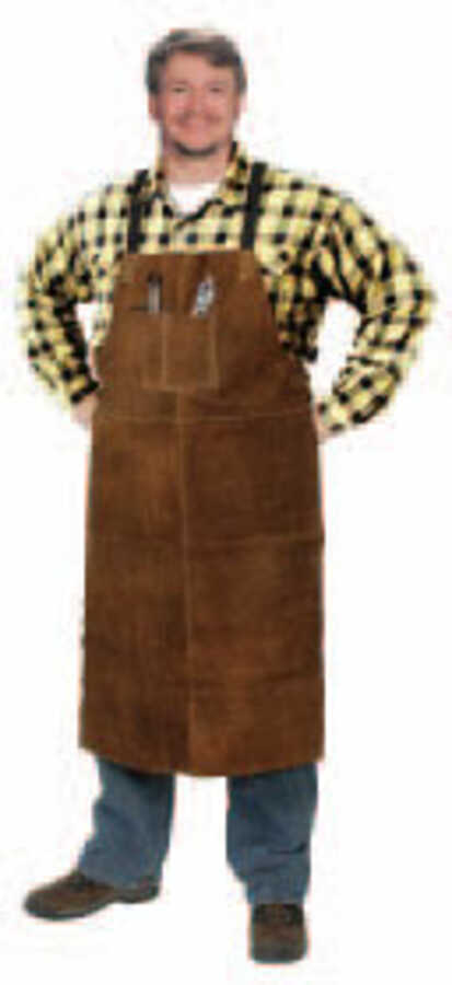 Weld-Rite Brown Leather Bib Apron 24" x 42"