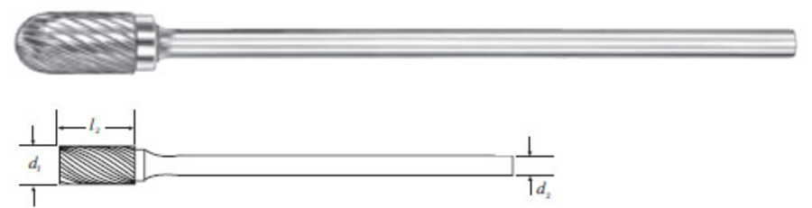 Carbide Long Shank Cylinder Shape Bur w/ Radius End (SC-5L