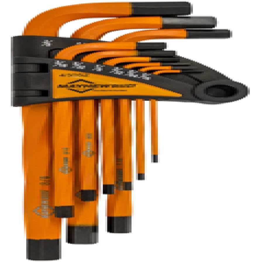 Heavy Duty Twisted Hex Key Set SAE 9-Pc