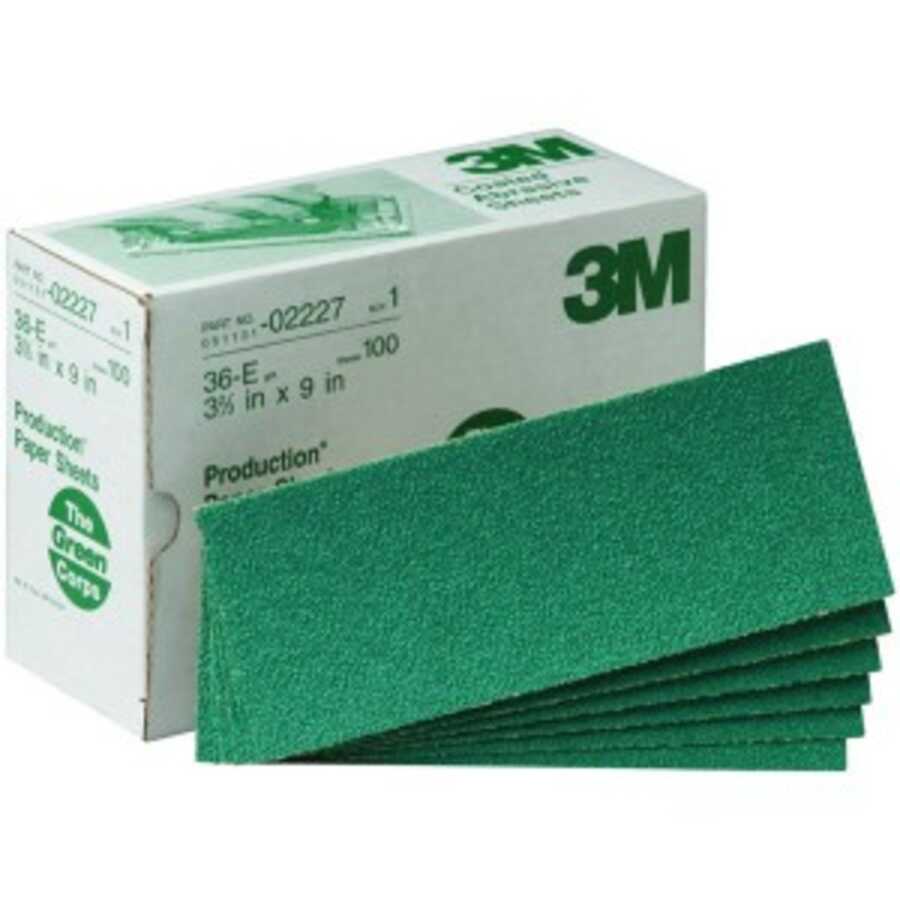 Green Corps Production Resin File Sheet, 36 Grade 100/Bo