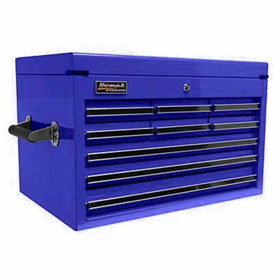 27" Professional Series 9 Drawer Extended Top Chest Blue